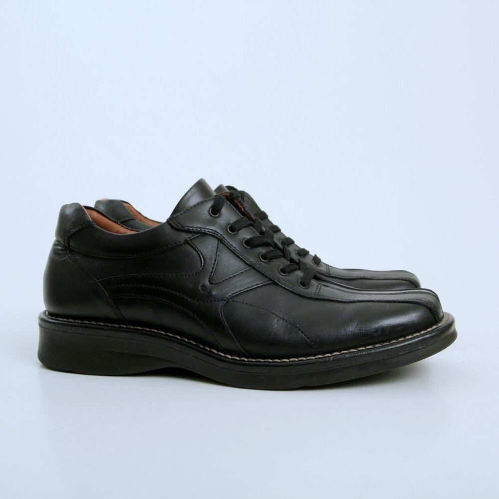 Venturini Square Toe Leather Oxford Shoes in Black Men Size‎ 7.5
